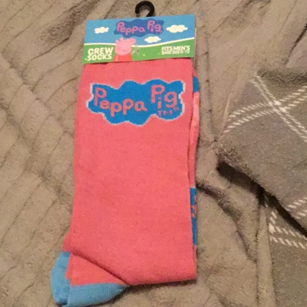 Peppa Pig Ankle Socks Pink and Blue new mens unisex
